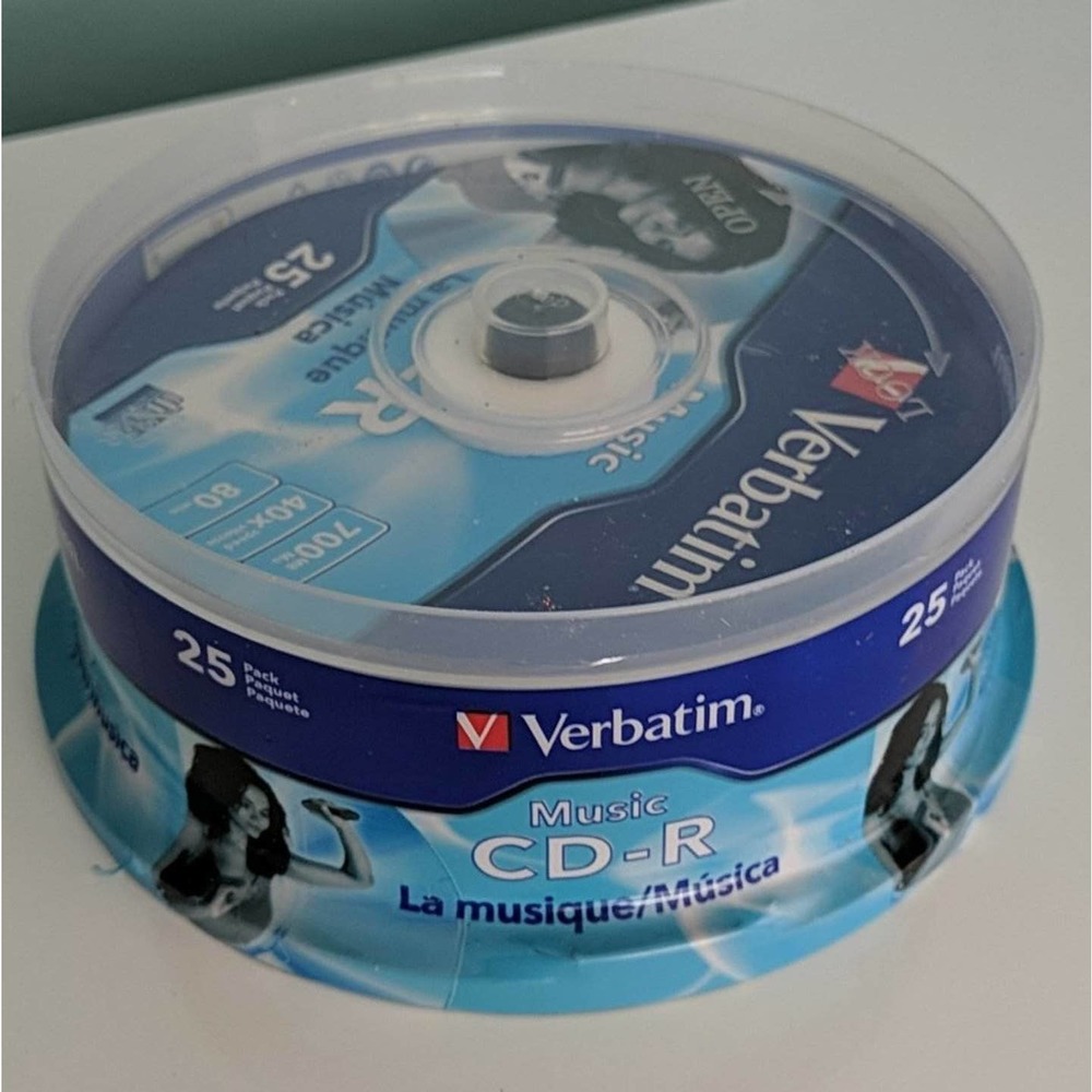 Verbatim 96155 40x 80-Minute CD-R with Branded Surface, 25 Pack Sealed